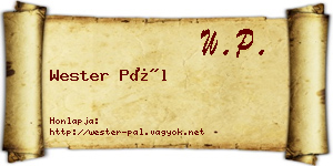 Wester Pál névjegykártya